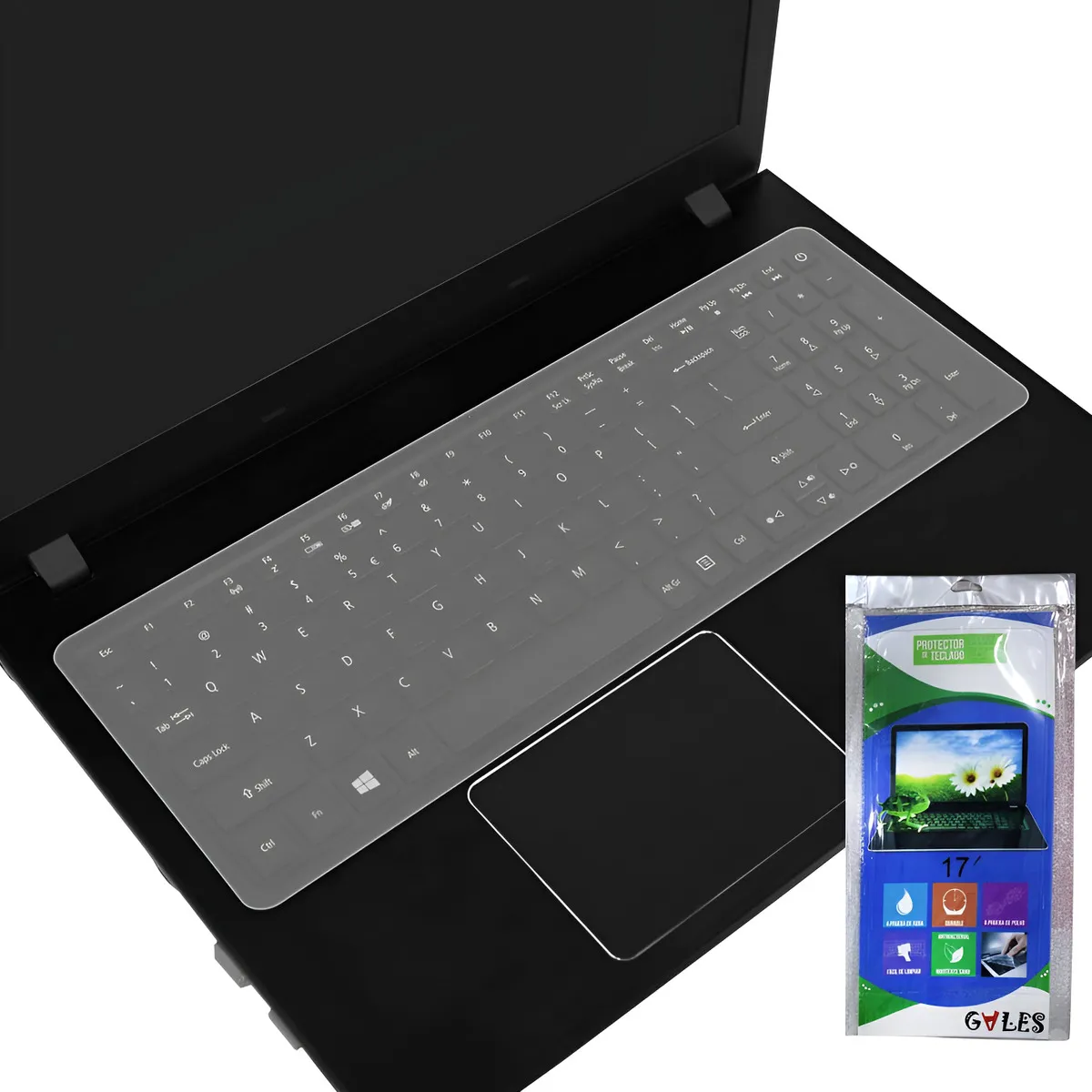 GENERICO - Protector de Teclado para Laptop de 15.6 a 17 pulgadas Transparente Silicona