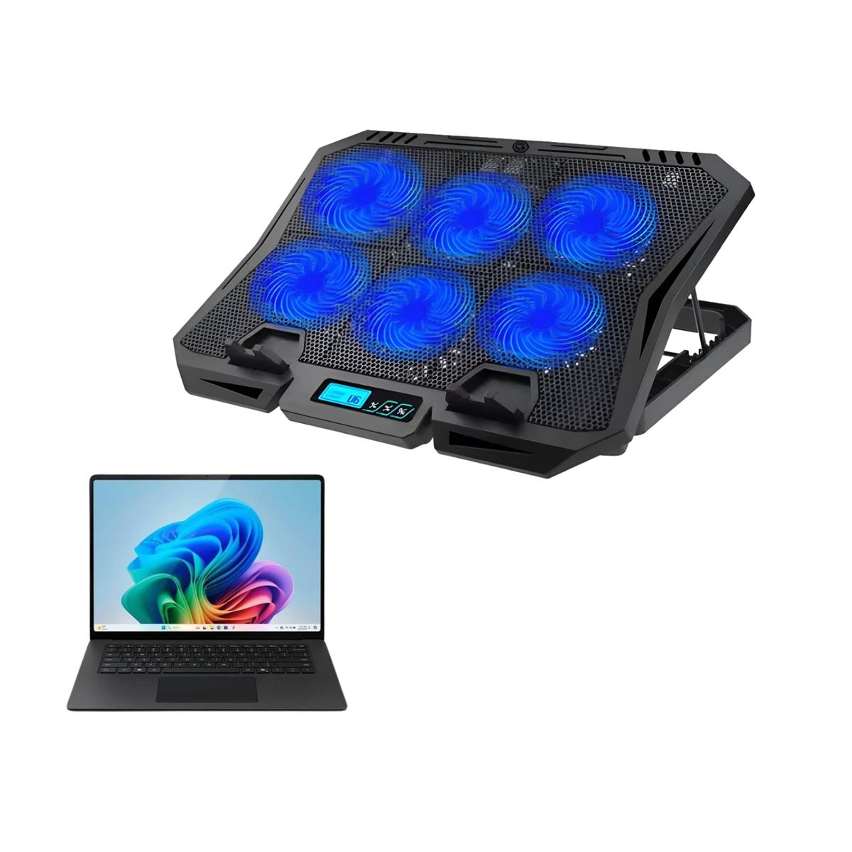 OEM - Soporte Base Cooler Para Laptop 6 Ventiladores