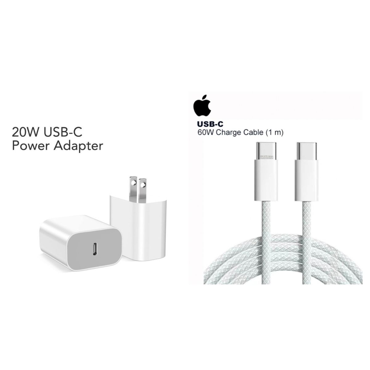 APPLE - APPLE PACK CARGADOR APPLE 20W + CABLE USB-C 60W 1M -ORIGINAL