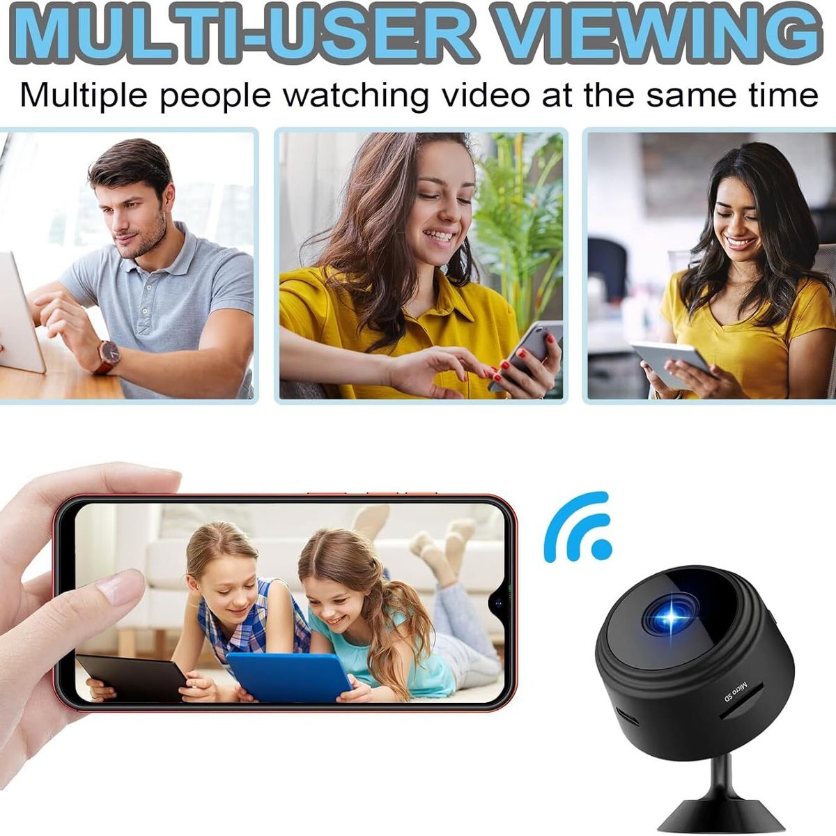 GENERICO - Mini Cámara Espía WiFi A9 1080p con Visión Nocturna