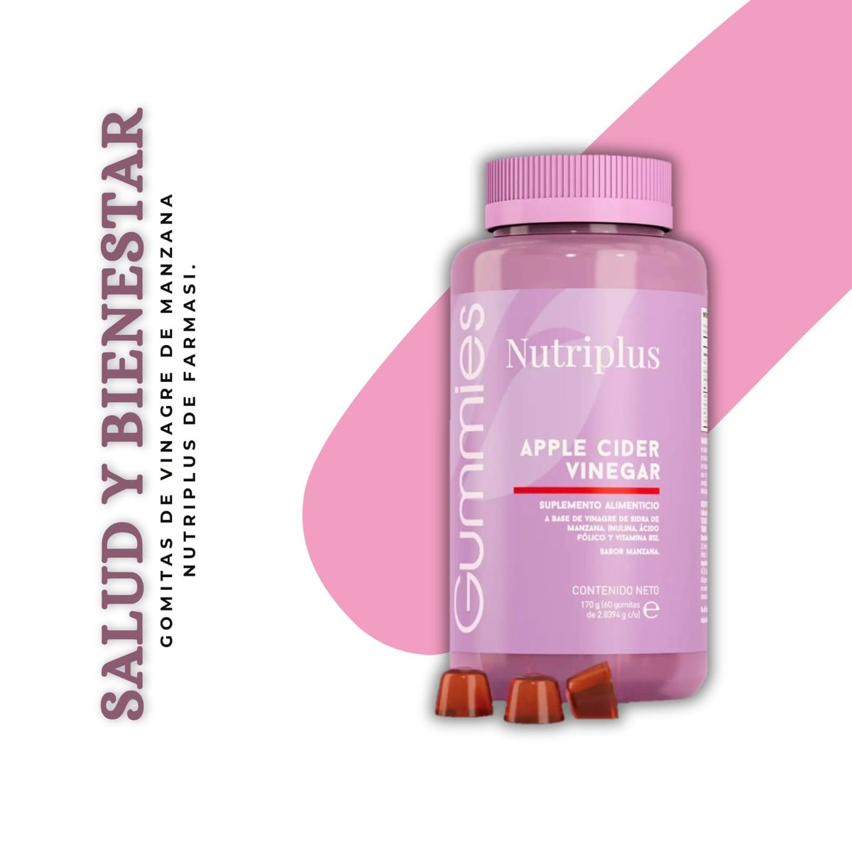 GENERICO - Nutriplus gomitas de vinagre de manzana de Farmasi.