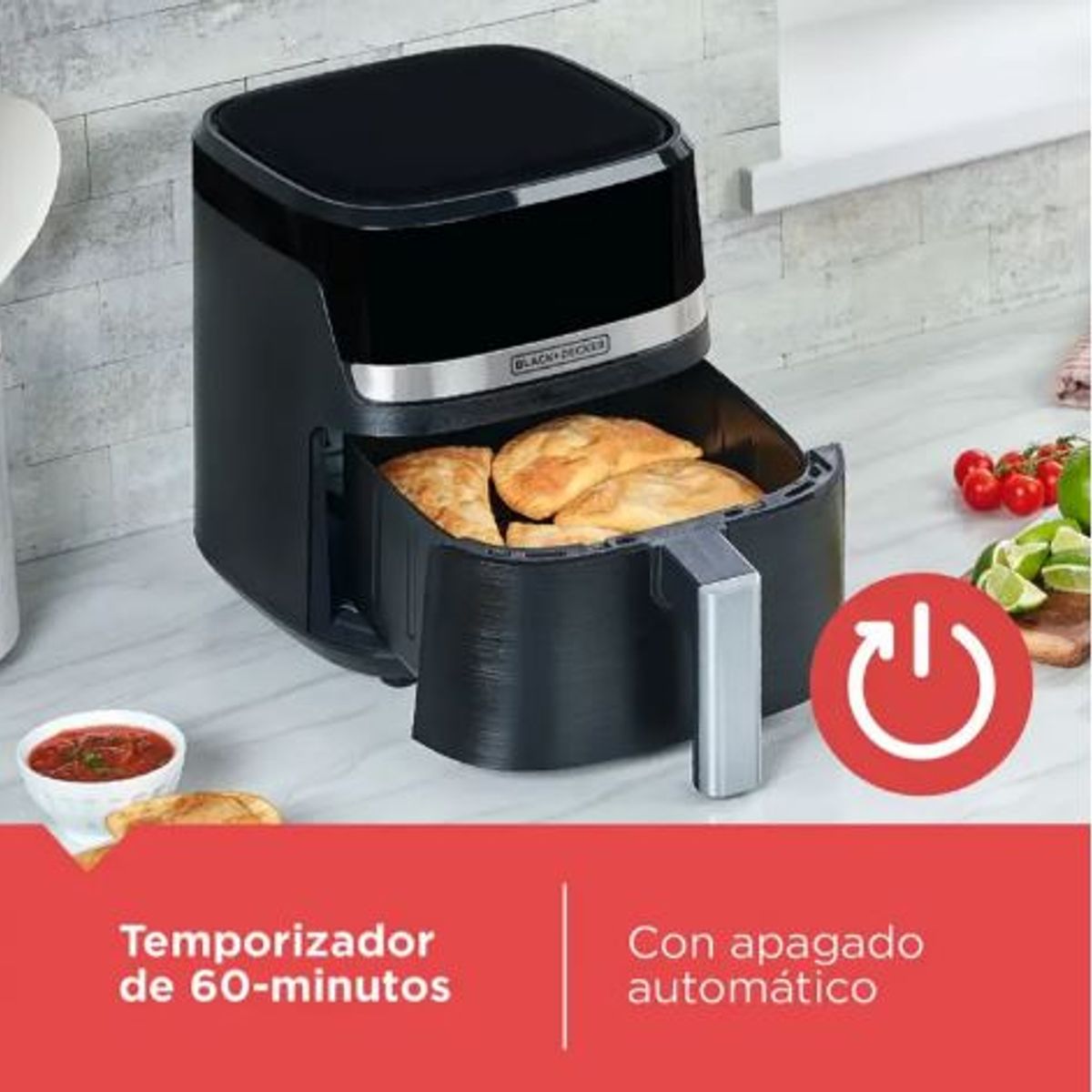 BLACK - Freidora de Aire BLACK+DECKER 4.4 Litros AFBD42 Negro