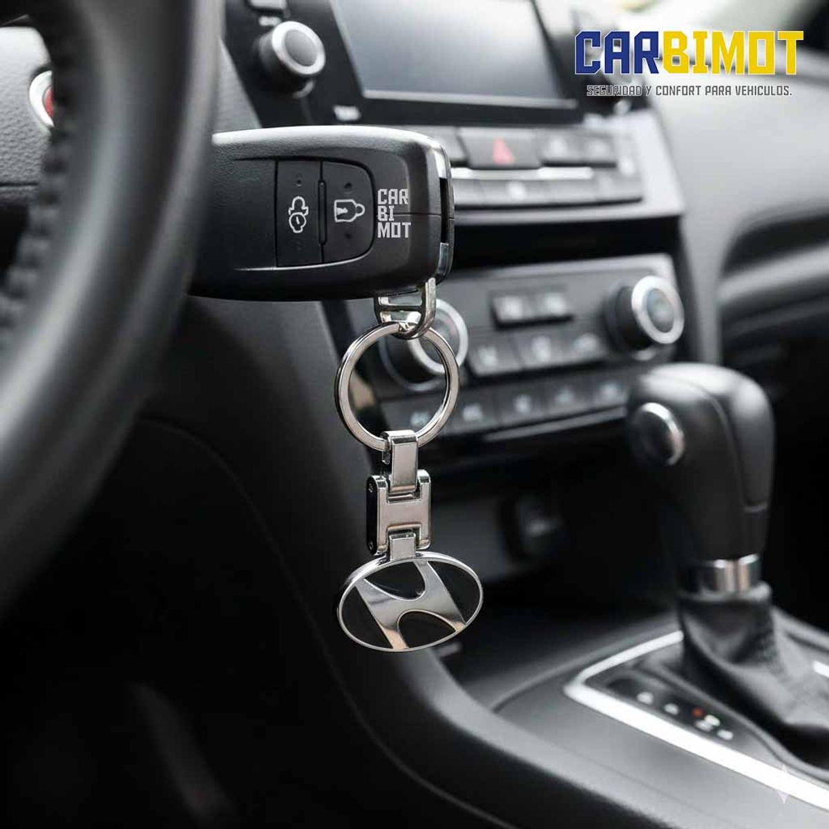 GENERICO - LLAVERO ACERO METALICO HYUNDAI NEGRO