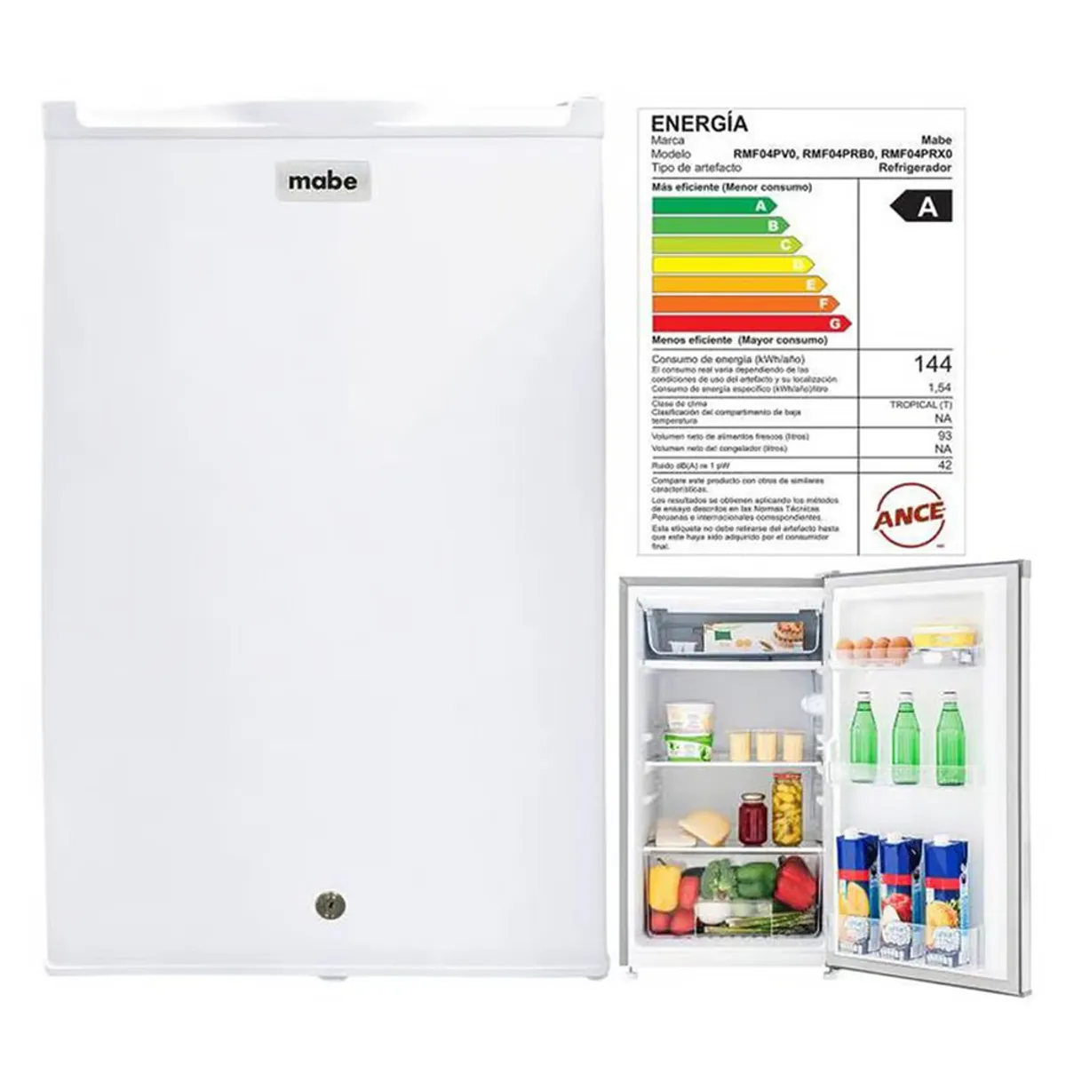 MABE - Frigobar mabe 93 Lts Blanco RMF04PRB0
