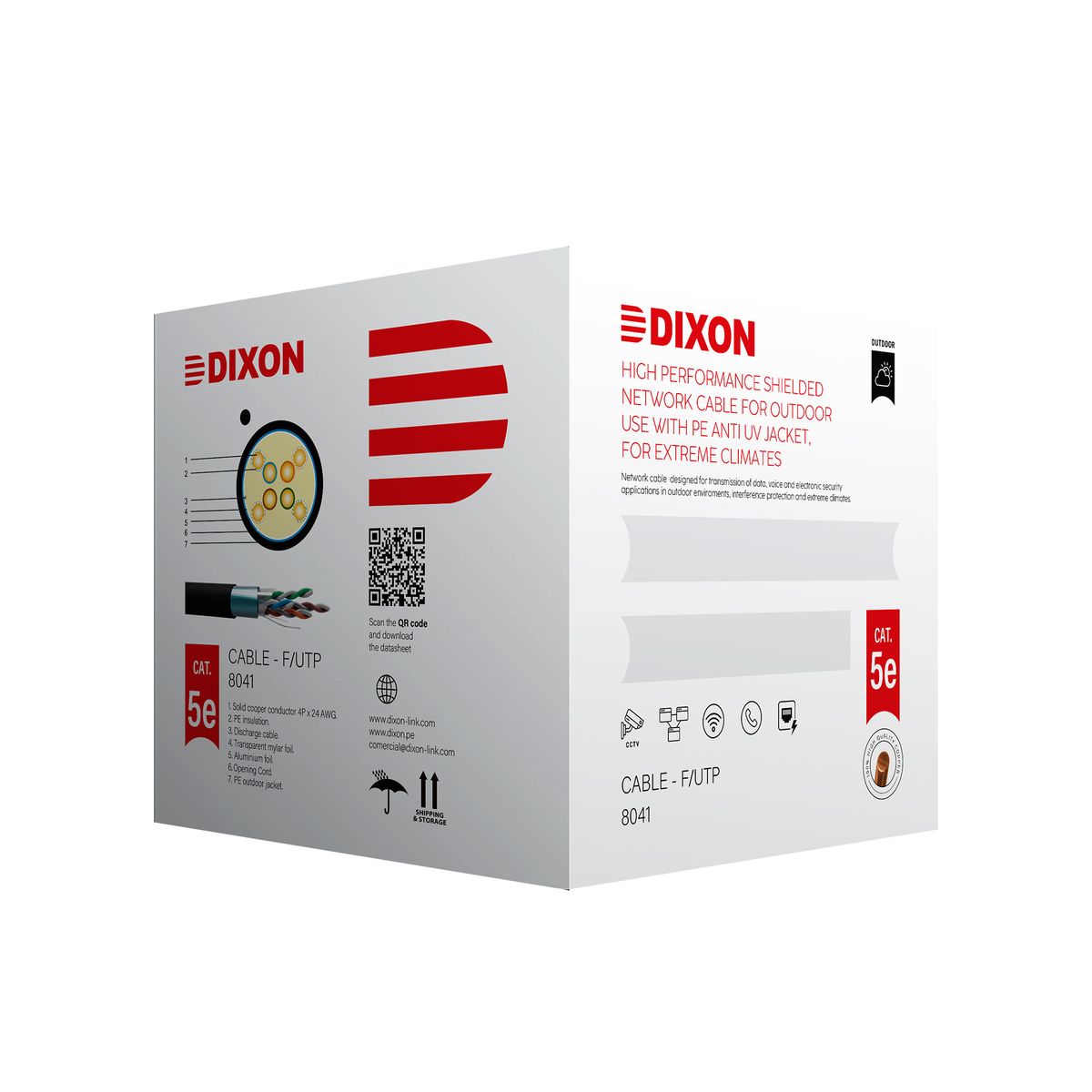 DIXON - CABLE DE RED DIXON 8041STP CAT.5 4PX24AWG 305M NEGRO P-N 8041