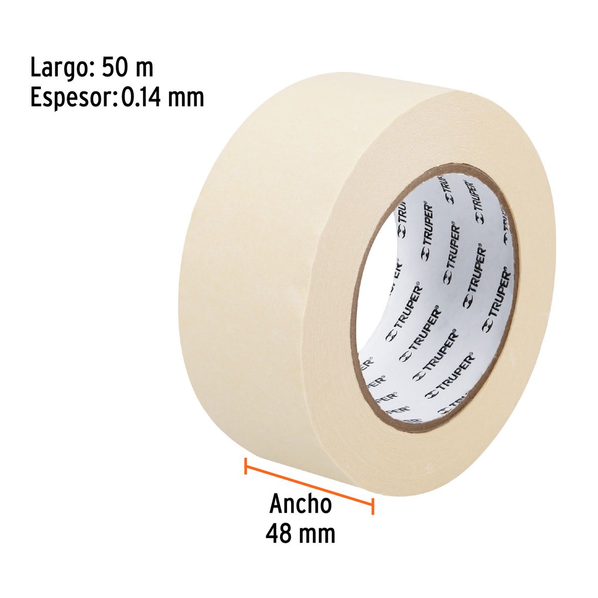 TRUPER - CINTA MASKING TAPE DE 2" X 50 M, TRUPER 12593