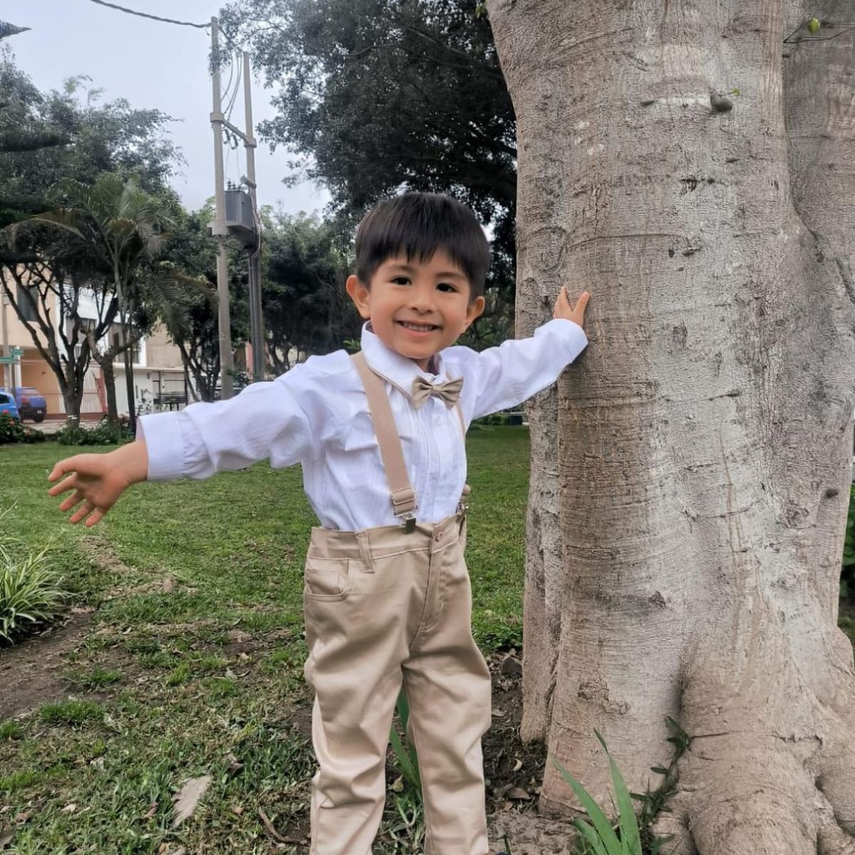 BANNITAS - Conjunto Formal Infantil 4 Piezas Niño Camisa Manga Larga Pantalón 36M Beige