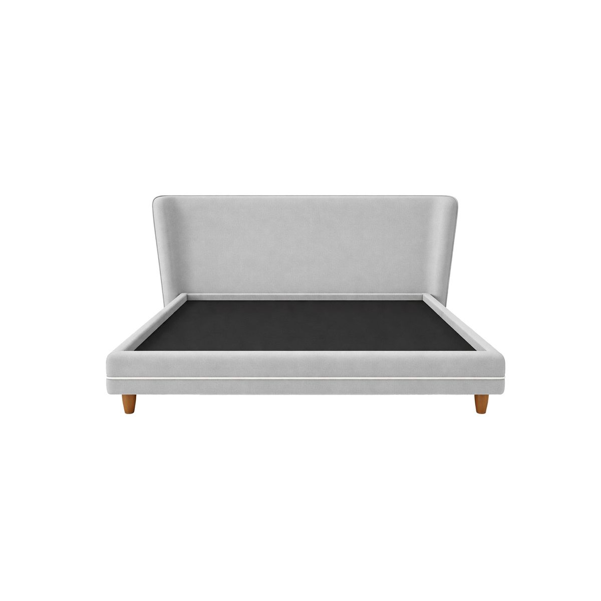 MUEBLES MACRUMO - Cama tapizada Ema con franja decorativa - King 2 piezas - Gris claro
