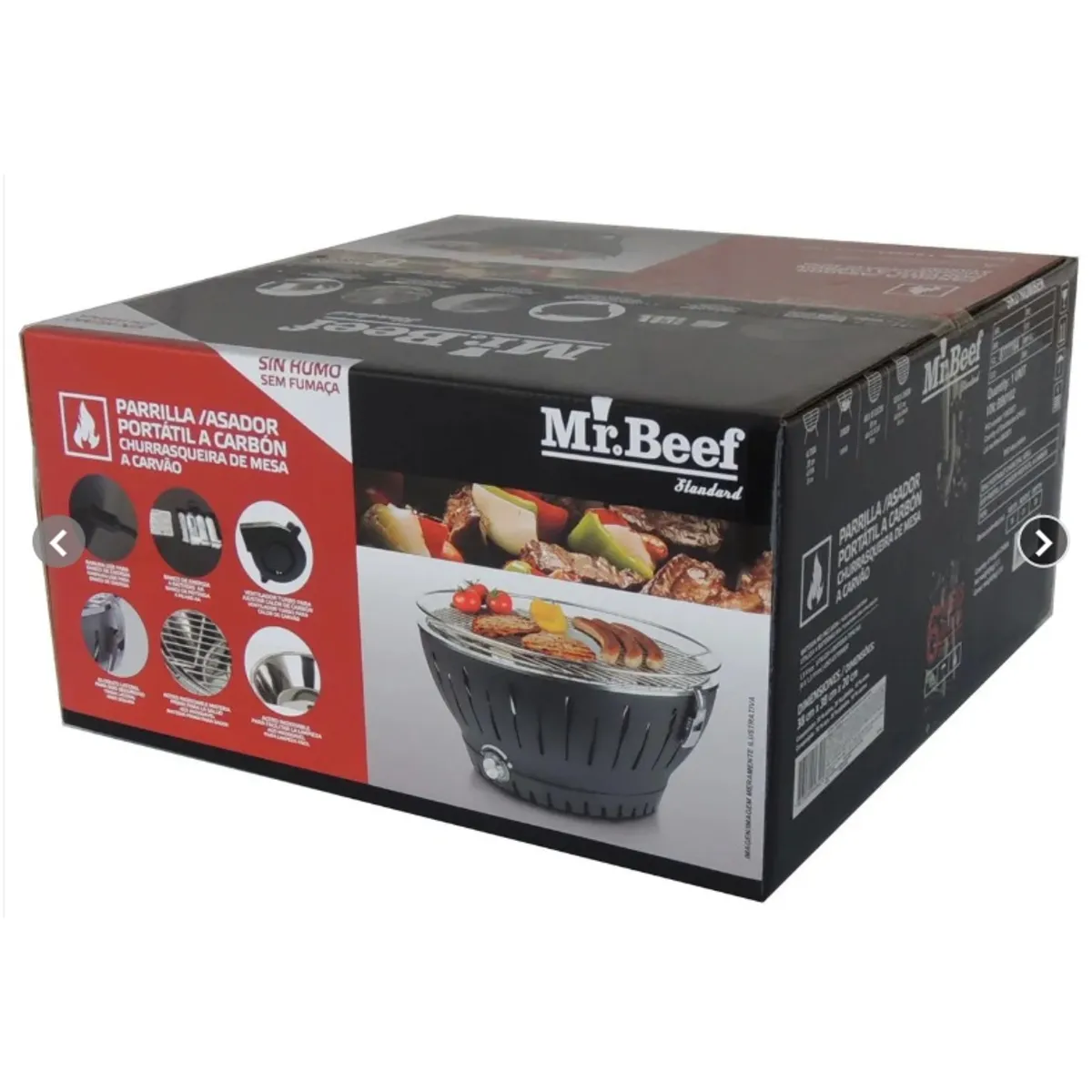 GENERICO - Parrila asador portatil a carbón 38x20x38cm