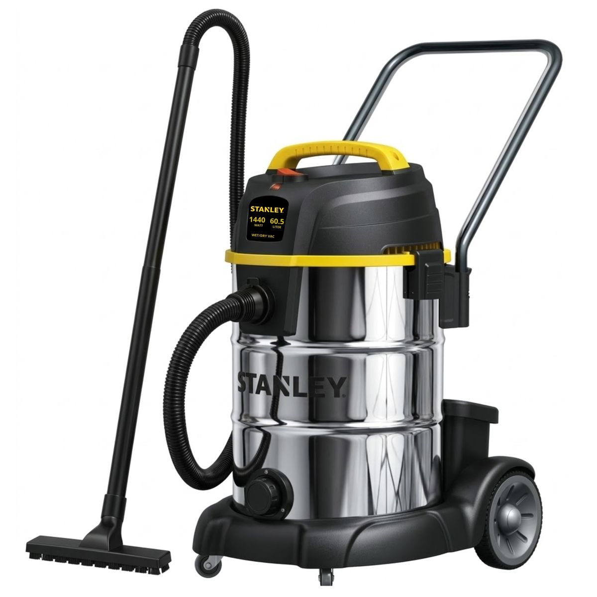 STANLEY - ASPIRADORA SOPLADORA DE POLVO Y LIQUIDO 60 LITROS, TANQUE ACERO INOXIDABLE STANLEY