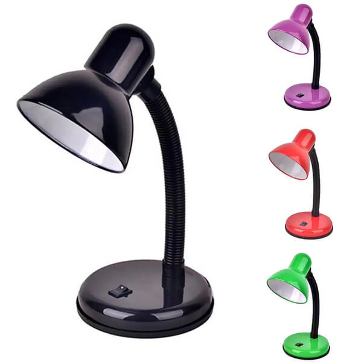 GENERICO - LAMPARA DE ESCRITORIO COLORES FLEXIBLE E27 + FOCO 15W