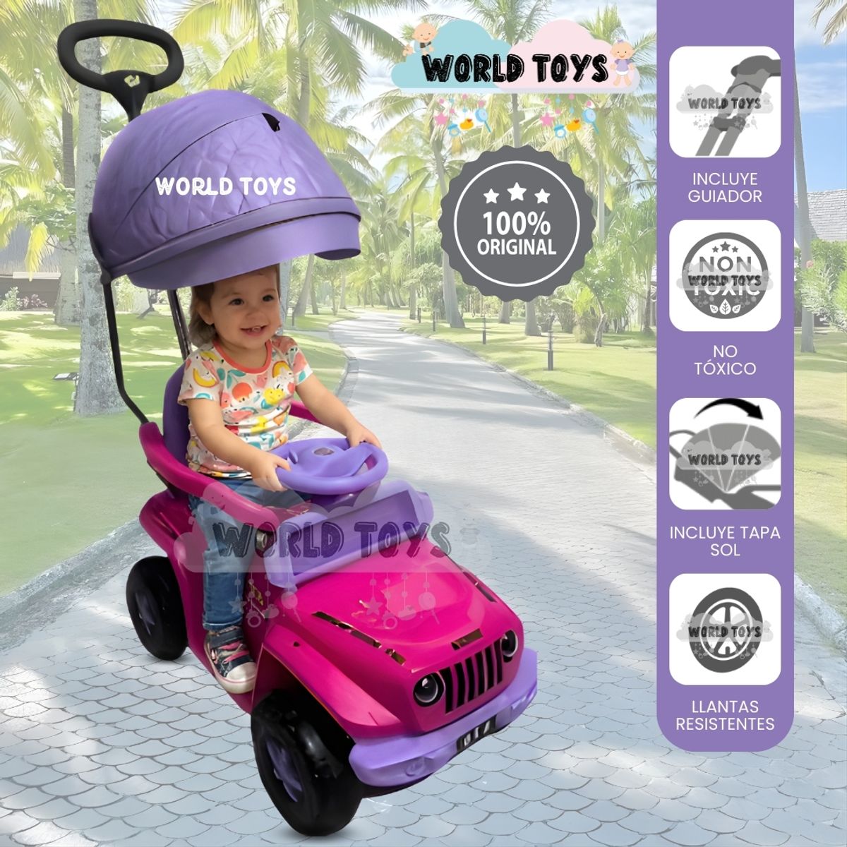 BABY - Correpasillo Guiador para Niños «DUDU JEEP» Edición Limitada Dark Pink