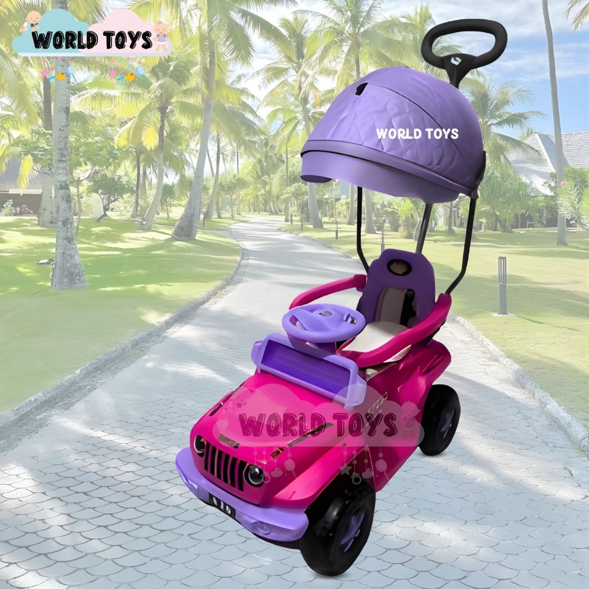 BABY - Correpasillo Guiador para Niños «DUDU JEEP» Edición Limitada Dark Pink