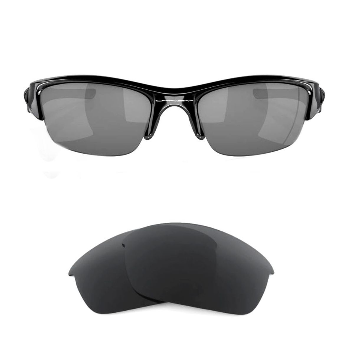 CUSTOM - Lunas repuesto para lentes de sol Flak Jacket OO9008 - Negro