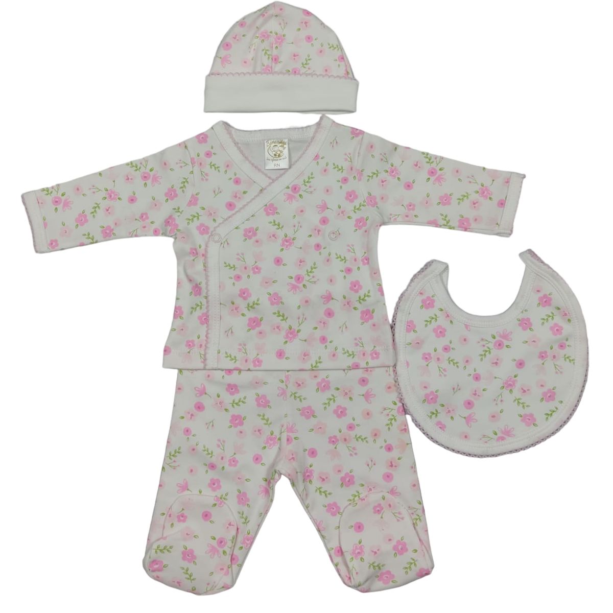 BANNITAS - Set recien nacido - Ajuar de bebé de algodón pima estampado Kimono Dulzura 3M