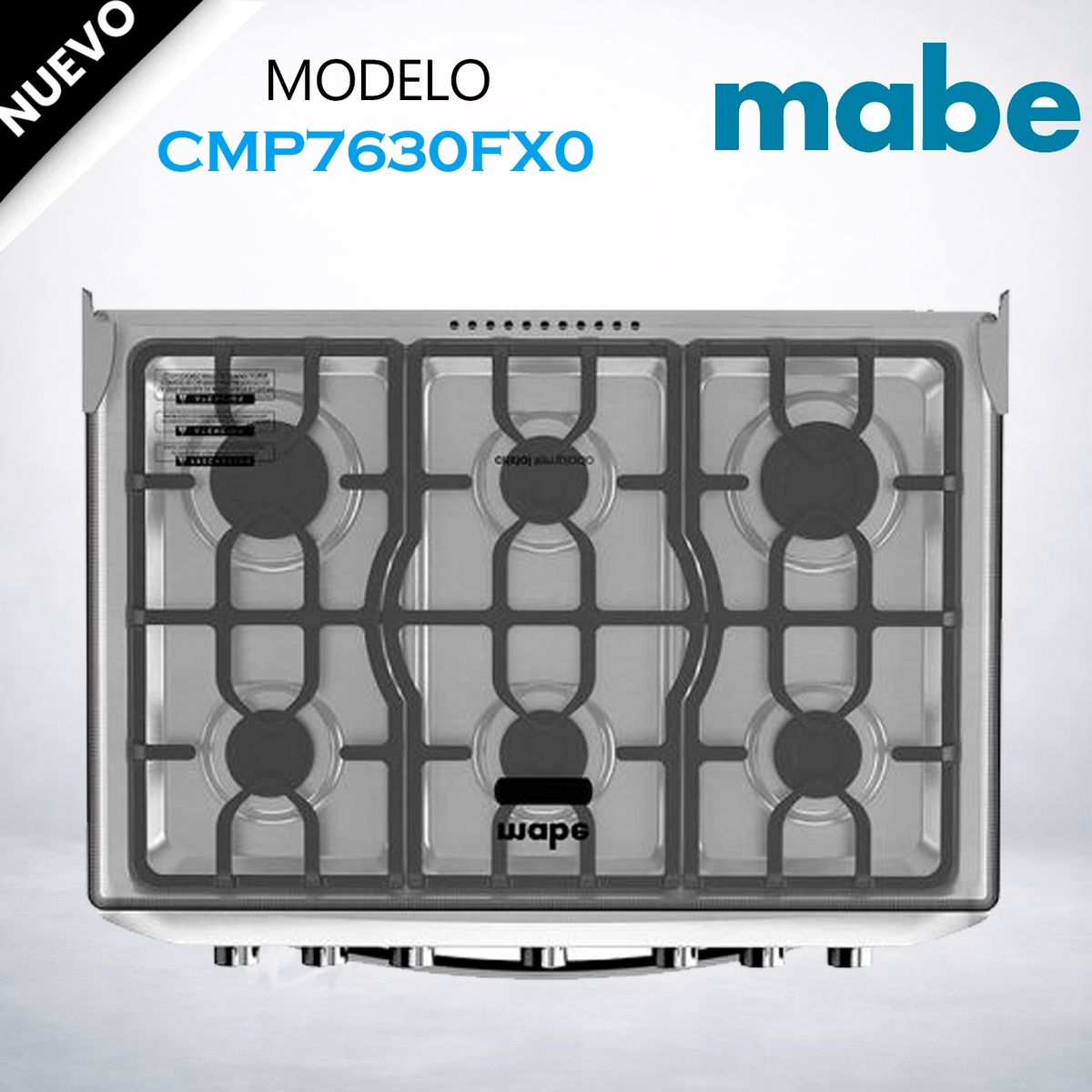 MABE - CMP7630FX0 - Cocina De Pie 6 Hornillas 76Cm Inox Mabe