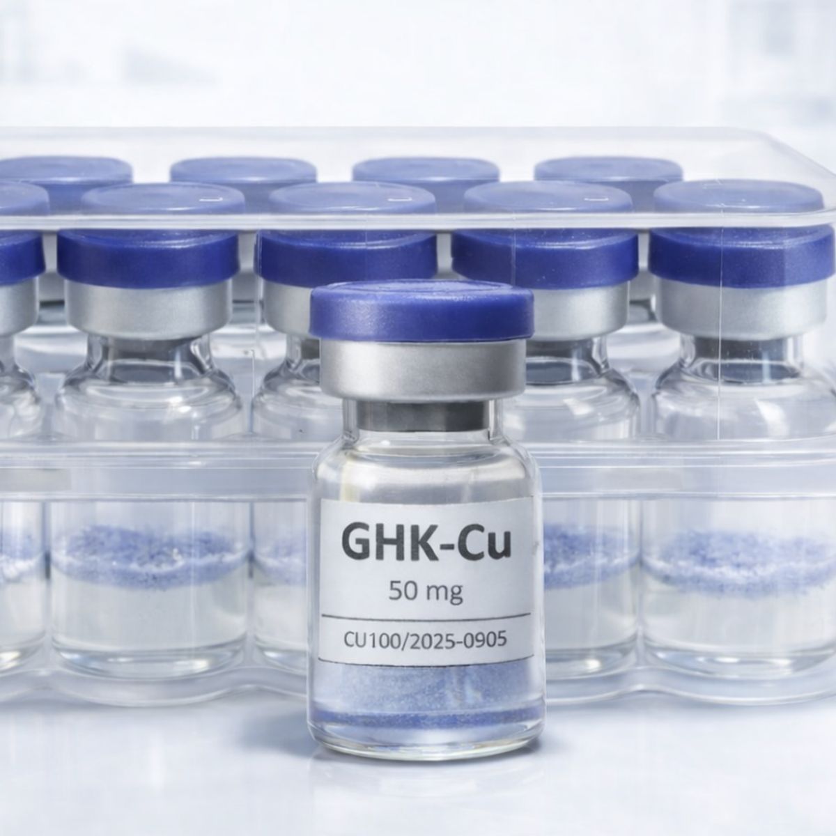 GENERICO - GHK-Cu 50 mg + 3 ml de solvente - Péptido de alta pureza - Enfoque estético para piel y cabello