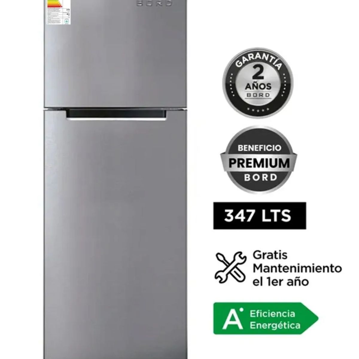 BORD - Refrigeradora BORD 347L Top Frezzer No Frost RE340NFI-H