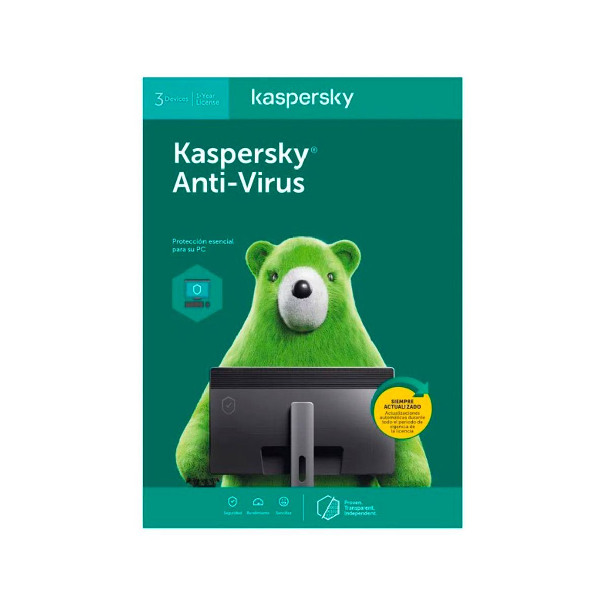 KASPERSKY - ANTIVIRUS KASPERSKY PARA 3 PC 1 AÑO - P-N 083832305611