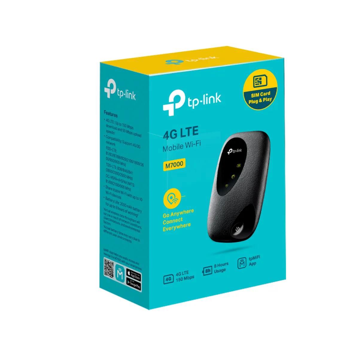 TP LINK - MODEM PORTATIL TP-LINK M7000 150MBPS 2.4GHZ LTE 4G MOBILE WI-FI BATERIA 2000MAH - MOVISTARCLAROENTELBITEL  P-N  M7000