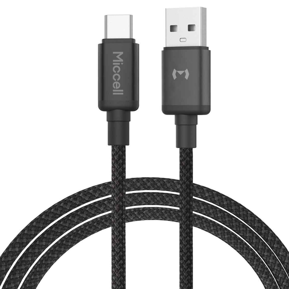 MICCELL - Miccell Cable de Datos USB-C 3A Carga Rápida Nylon Trenzado Durable