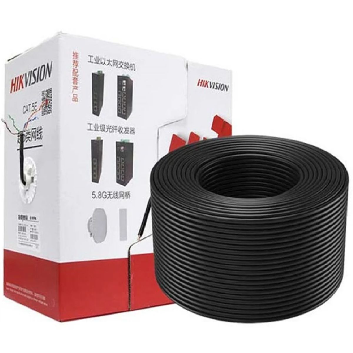 HIKVISION - Rollo de Cable UTP 5e 305 Metros Cobre Sólido, 0,5 mm
