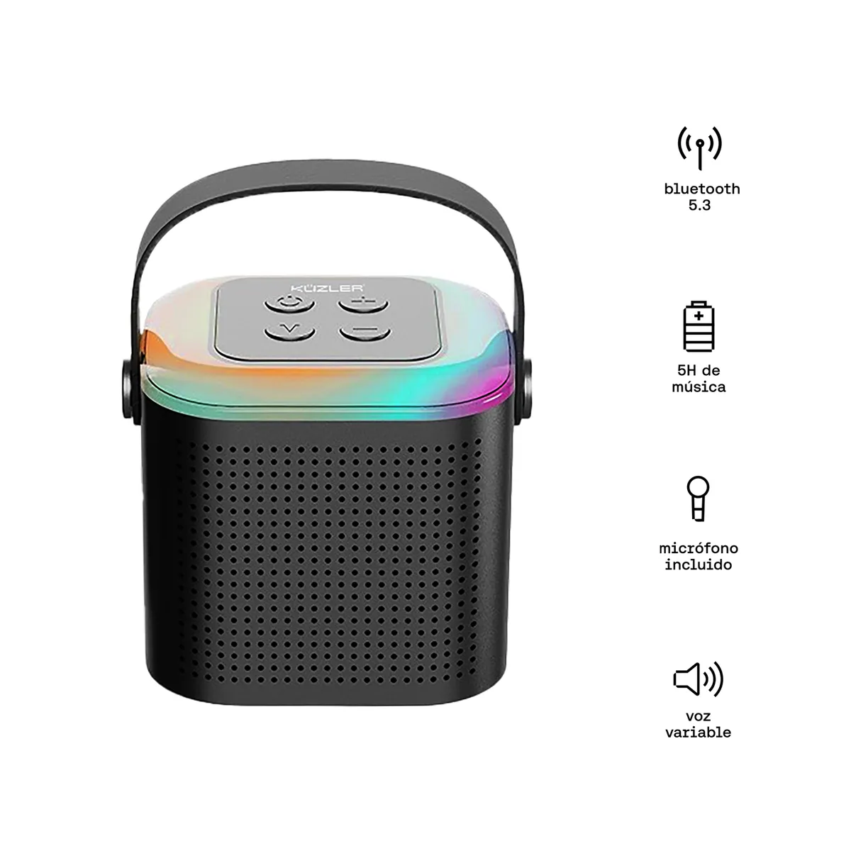 KUZLER - Mini Parlante Karaoke 100W con Micrófono Bluetooth SINGPRO-1