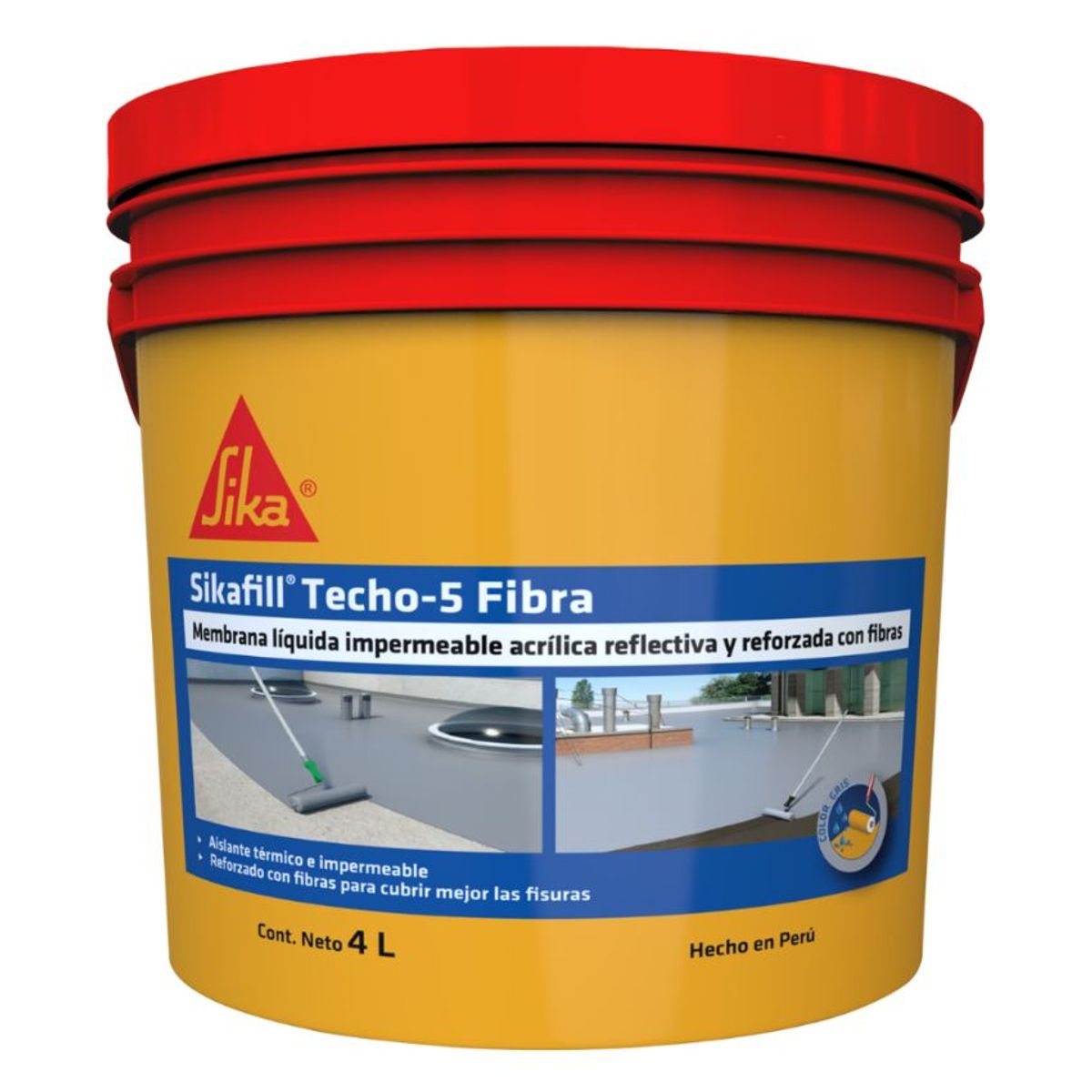 GENERICO - Pack 3 Impermeabilizantes para techos con fibra gris x 4lt + Silicona para baño