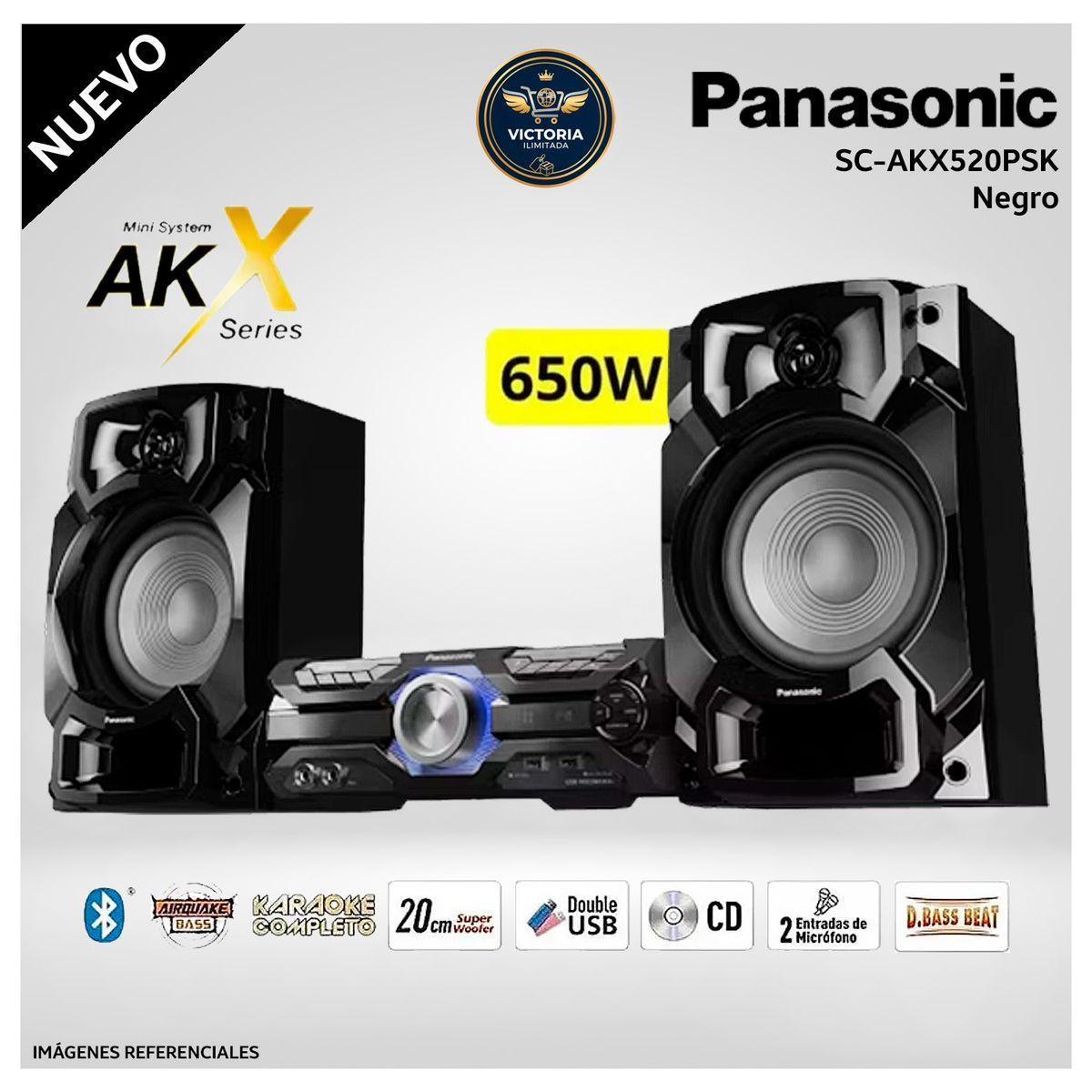 Minicomponente Panasonic SC-AKX520PSK 650W- Negro, marca Panasonic - Foto Principal