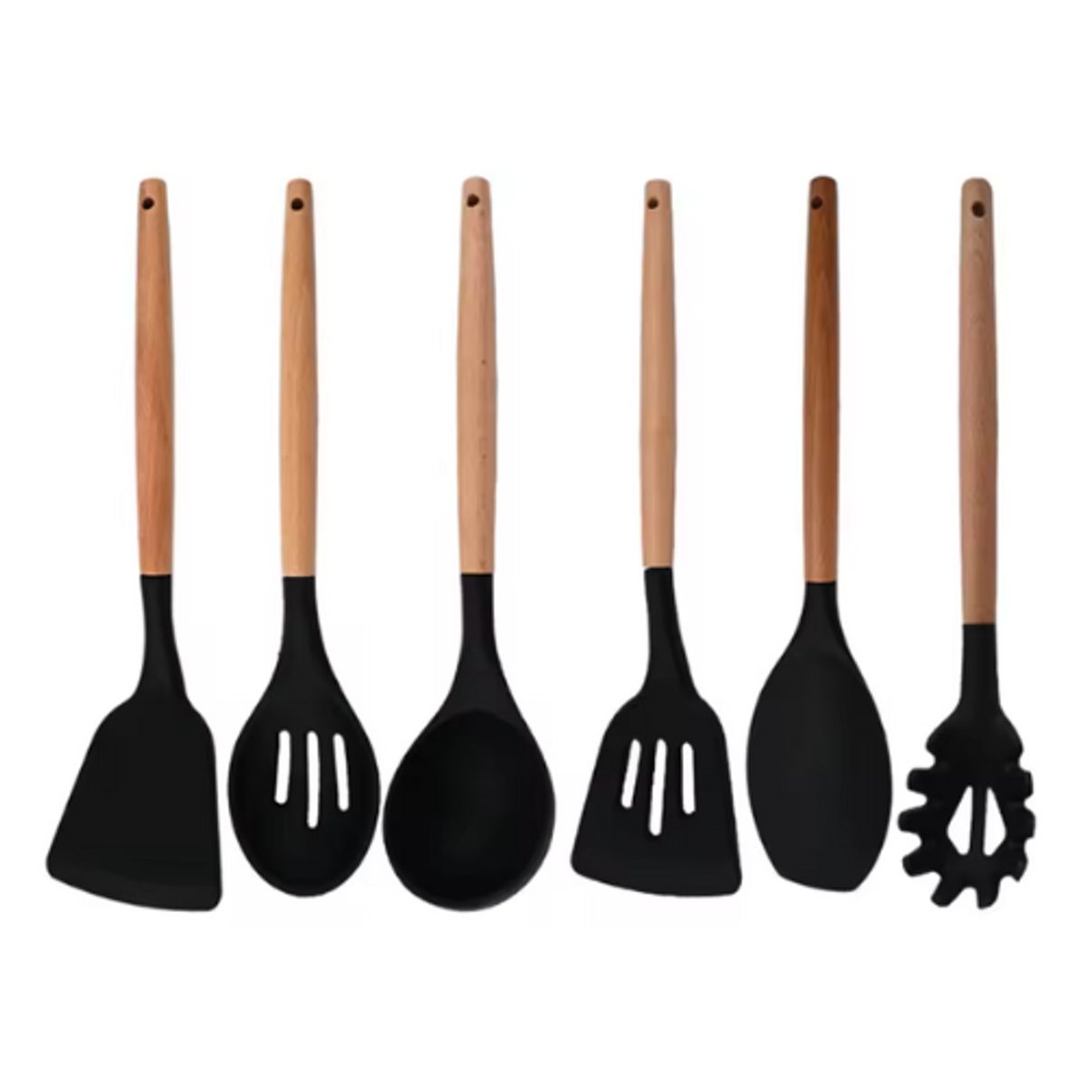INSPIRA MARKET - Balde de utensilios de silicona cucharones set x12 pcs
