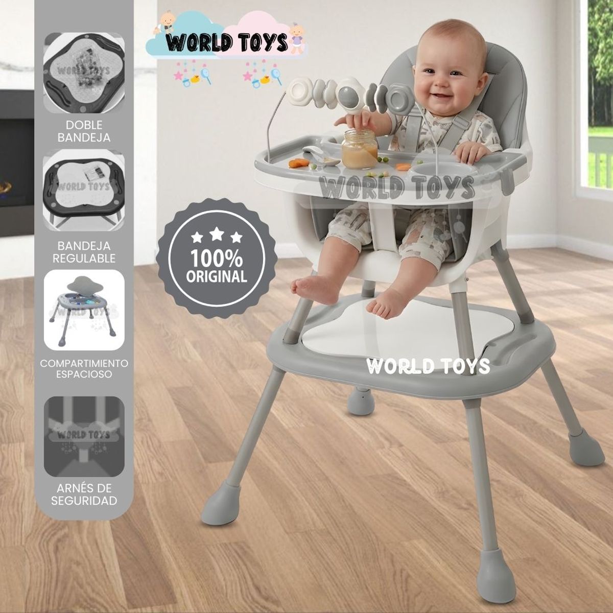 Baby - Silla de Comer Escritorio «GUMI» Edición Limitada Gray
