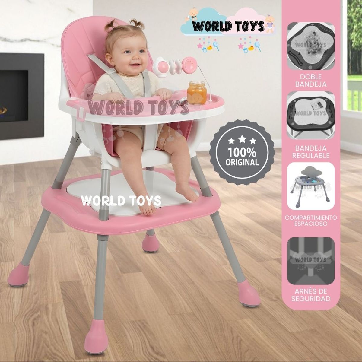 Baby - Silla de Comer Escritorio «GUMI» Edición Limitada Pink