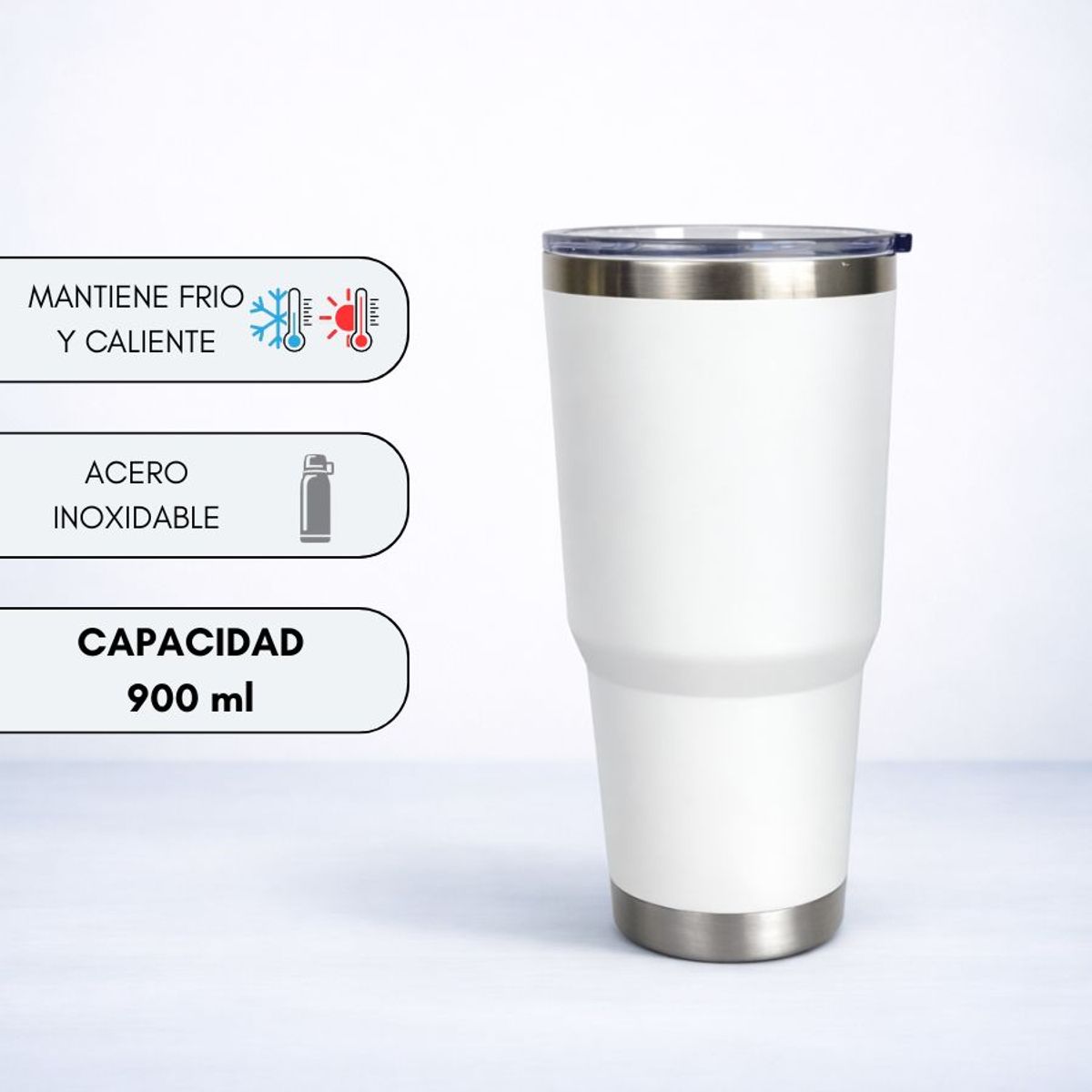 ATIPIC - Vaso Inoxidable 900 Ml Conserva Frío Calor Tapa Deslizante Botella Uso Personal Atipic