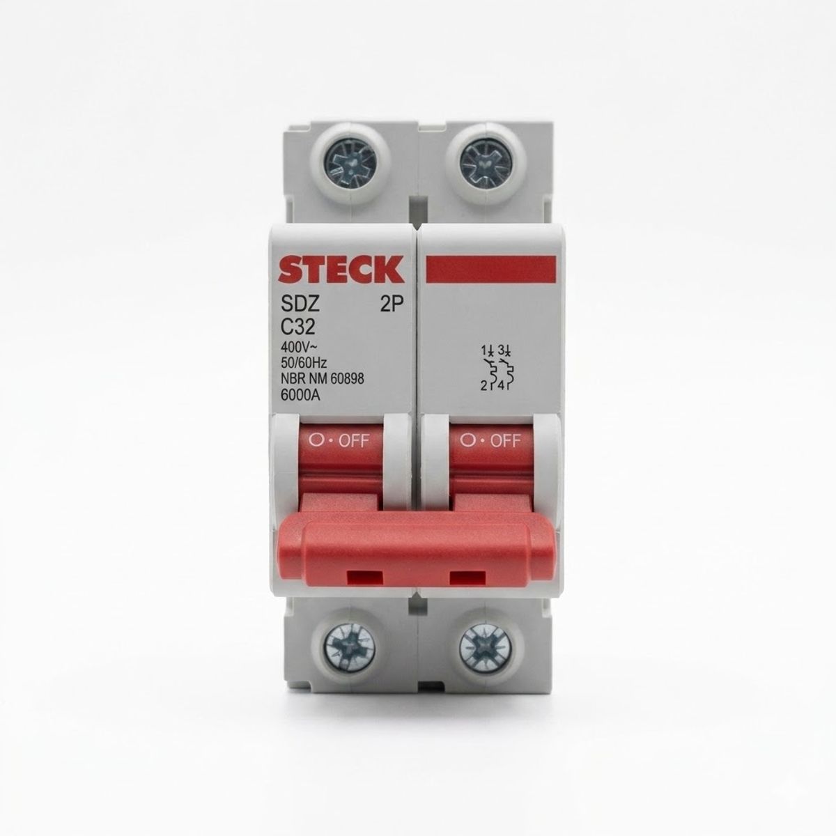 Llave térmica Interruptor Termomagnético 2P 32A 10KA 400V STECK, marca STECK - Foto Principal