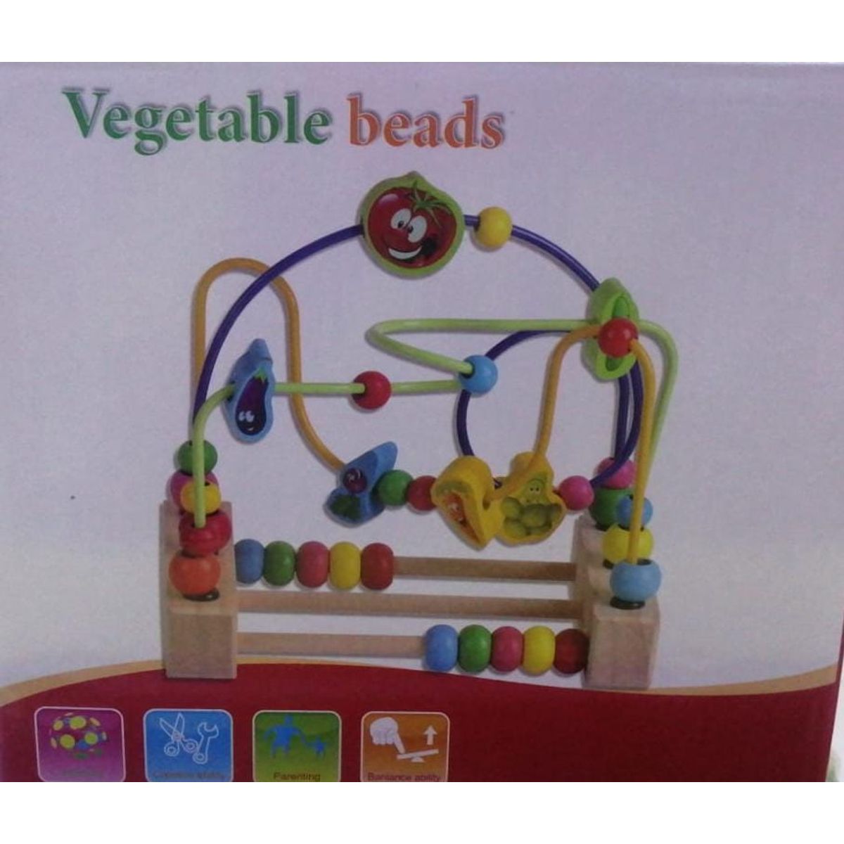 GENERICO - laberinto de cuentas con temática de vegetales.
