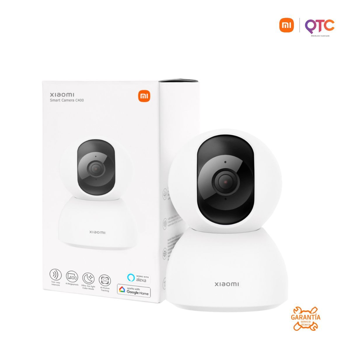 XIAOMI - Cámara de Seguridad Xiaomi Smart C400 2.5K WiFi Visión Nocturna Detección de Movimiento