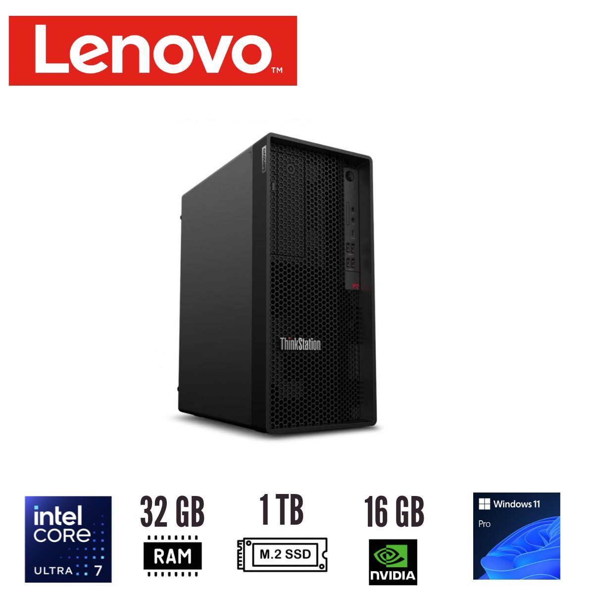 LENOVO - COMPUTADOR - THINKSTATION P2 TOWER GEN 2 CORE ULTRA 7 265K 32GB DDR5 RTX 2000 ADA 16GB 1TB SSD WIN11