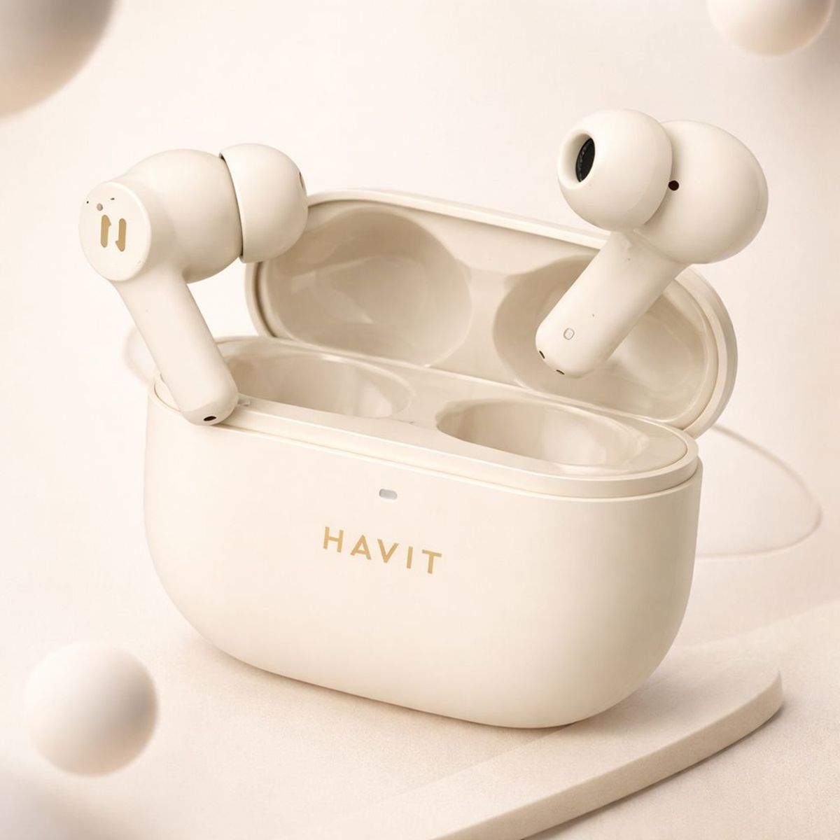 HAVIT - Audífonos Inalámbricos HAVIT TW958 PRO Bluetooth 5.3 con ANC y Dual Device Beige