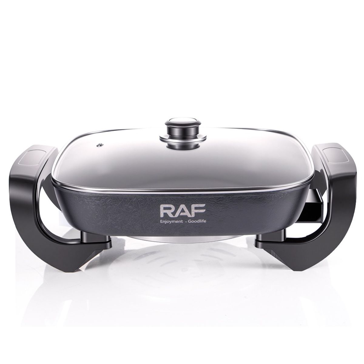 GENERICO - Olla Sarten Eléctrica Multifuncional RAF 5L 1000W AntiadherenteTapa de Vidrio
