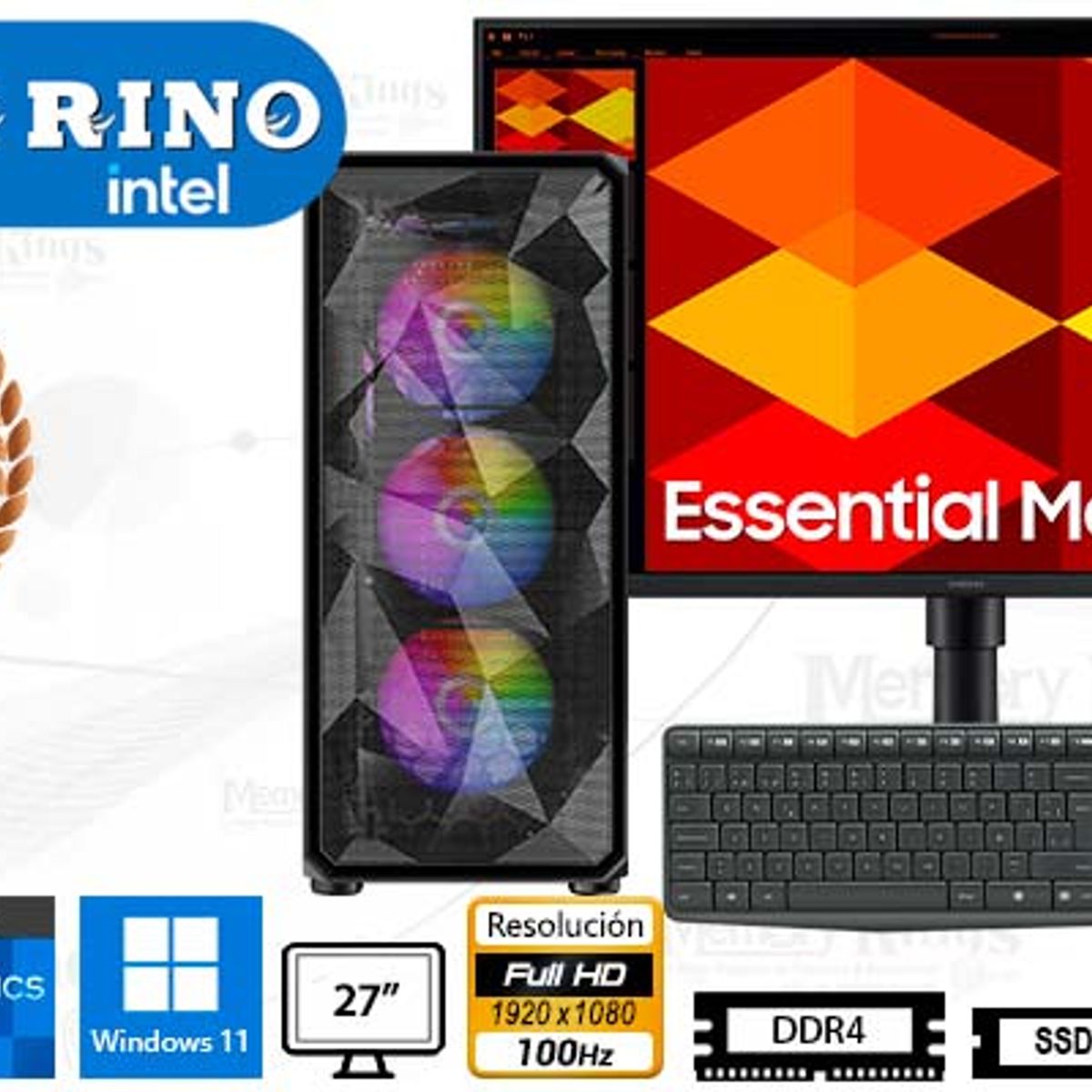 INTEL - Computadora Enovu Intel Core i5-12600K 16GB 512GB SSD 27" Intel UHD 770 Windows 11 Pro