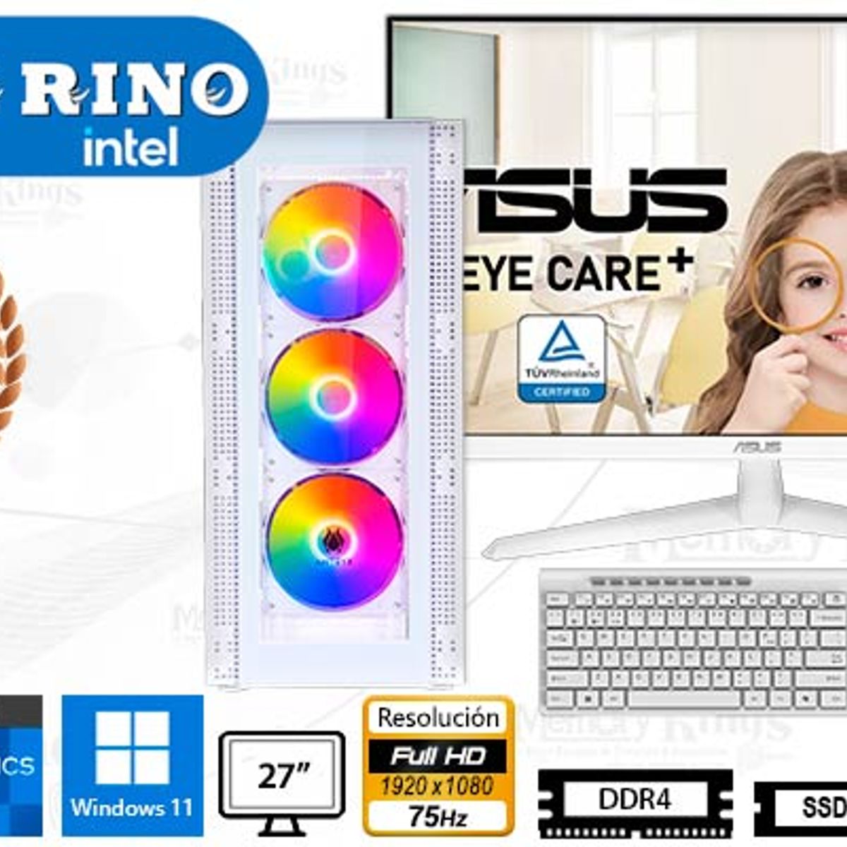 INTEL - Computadora Enovu Intel Core i5-12600K 16GB 512GB SSD 27" Intel UHD 770 Windows 11 Pro