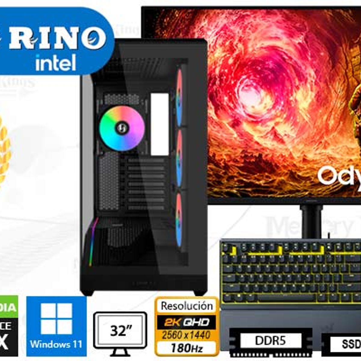 INTEL - Computadora Enovu Intel Core i9-14900KF 32GB 2TB SSD 32" RTX 5070 12GB Windows 11 Pro