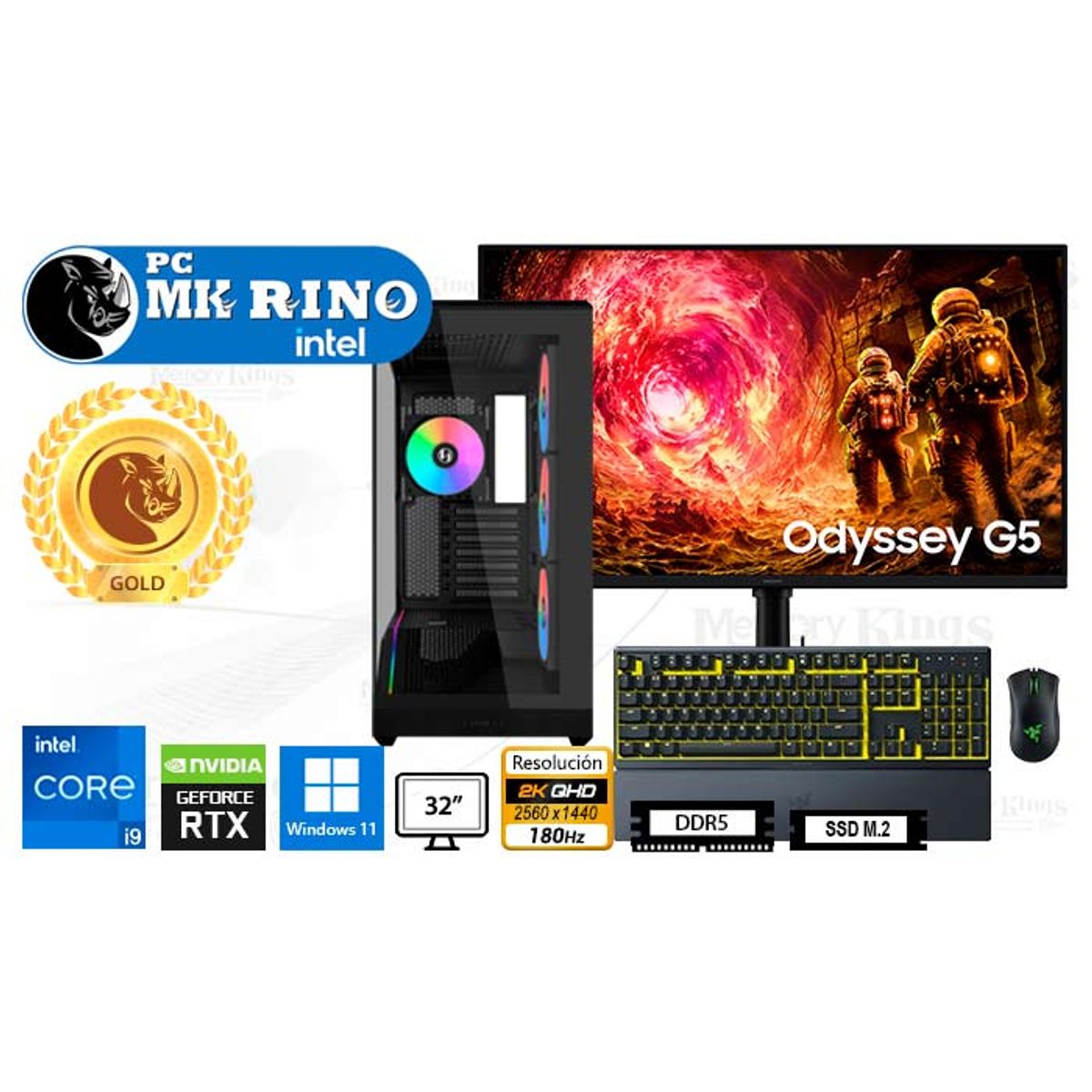 INTEL - Computadora Enovu Intel Core i9-14900KF 32GB 2TB SSD 32" RTX 5070 12GB Windows 11 Pro
