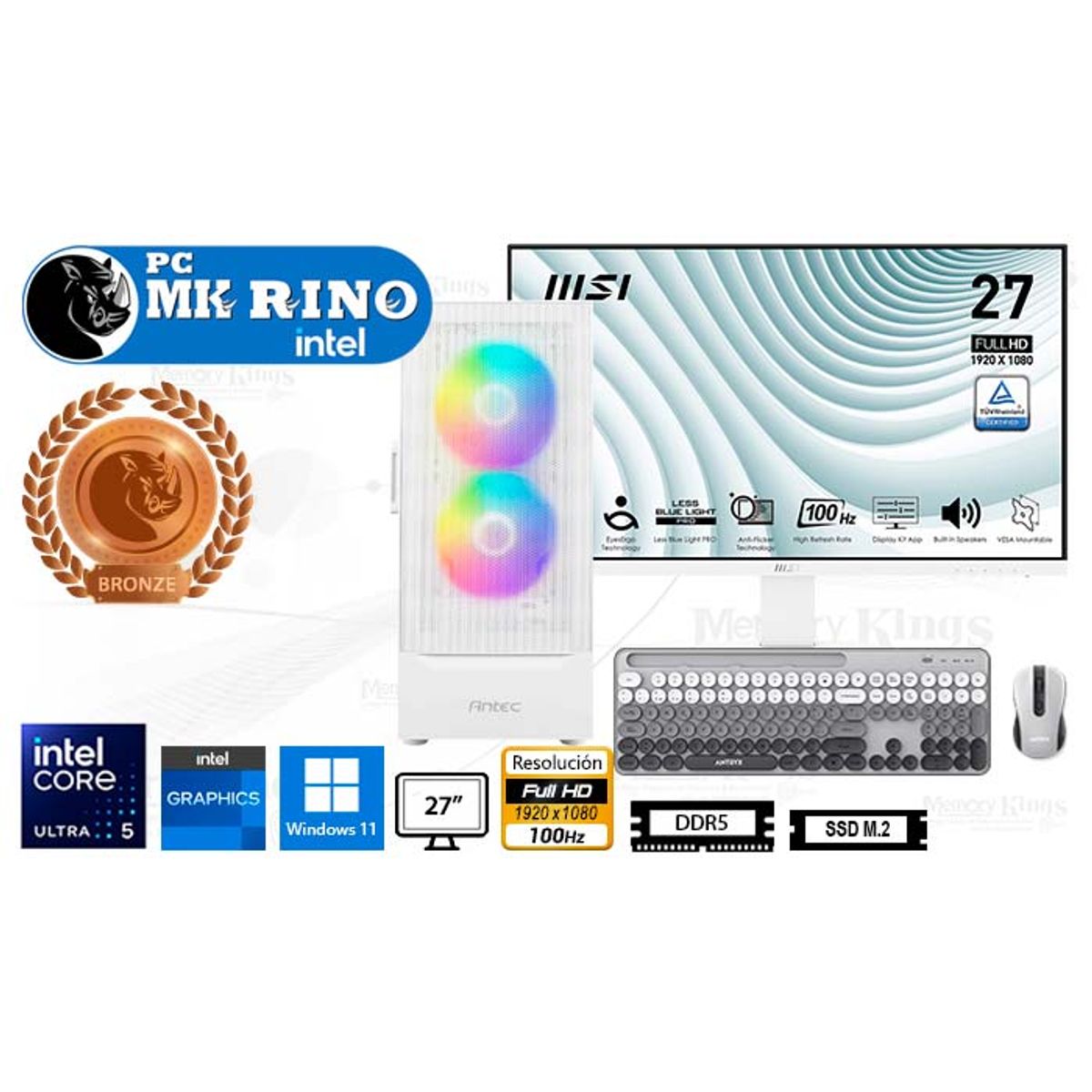 INTEL - Computadora Enovu Intel Core Ultra 5 225 8GB 512GB SSD 27" Intel Graphics Windows 11 Pro