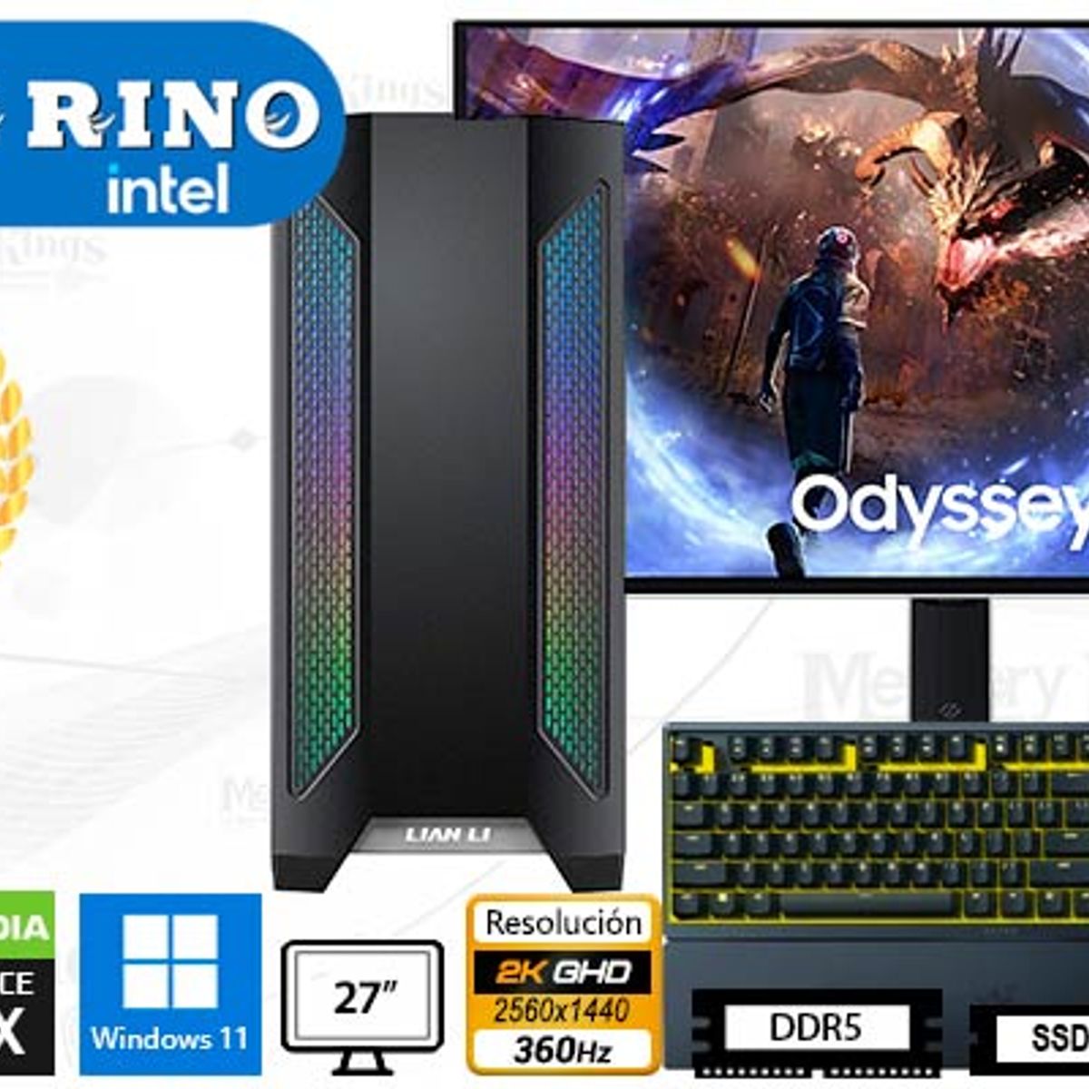 INTEL - Computadora Enovu Intel Core Ultra 9 285 32GB 2TB SSD 27" RTX 5070 Ti 16GB Windows 11 Pro
