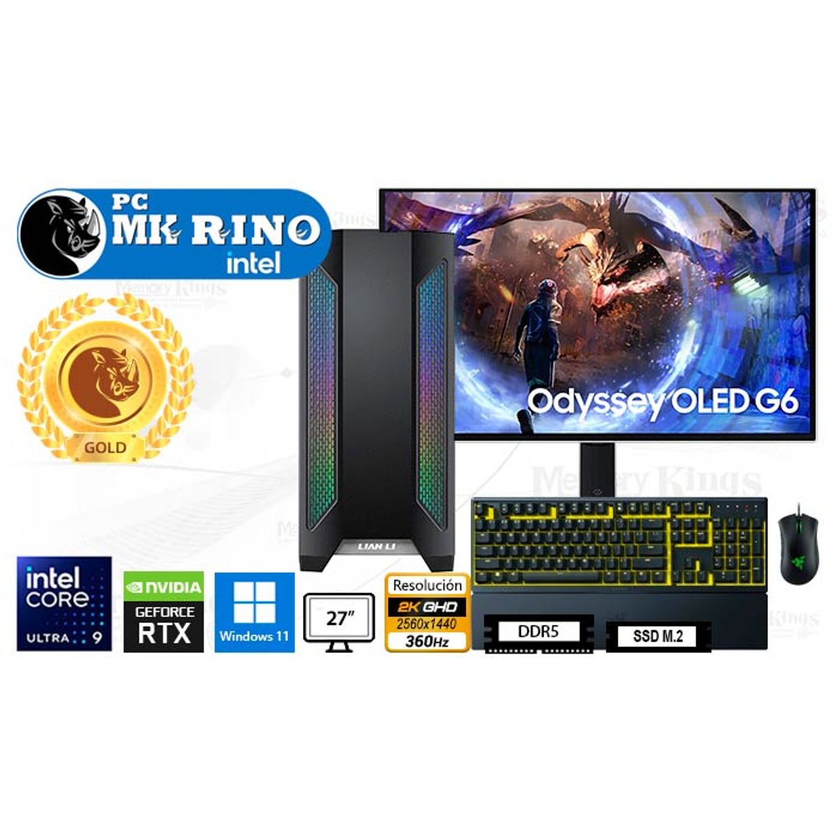 INTEL - Computadora Enovu Intel Core Ultra 9 285 32GB 2TB SSD 27" RTX 5070 Ti 16GB Windows 11 Pro