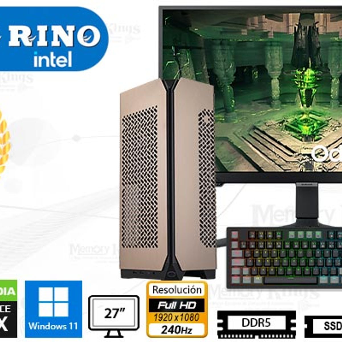 INTEL - Computadora Enovu Intel Core Ultra 9 285K 16GB 1TB SSD 27" RTX 5060 Ti 8GB Windows 11 Pro