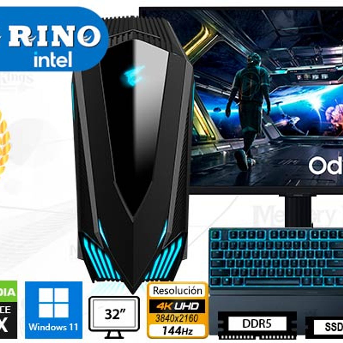 INTEL - Computadora Enovu Intel Core Ultra 9 285K 32GB 2TB SSD 32" RTX 5090 32GB Windows 11 Pro