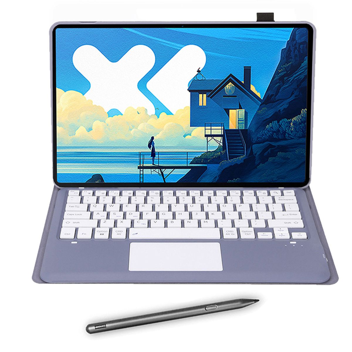 LENOVO - Tablet Xiaoxin Pad Pro 2025 8+128 12.7 WIFI-Gris+Teclado Morado+Lápiz táctil Lenovo