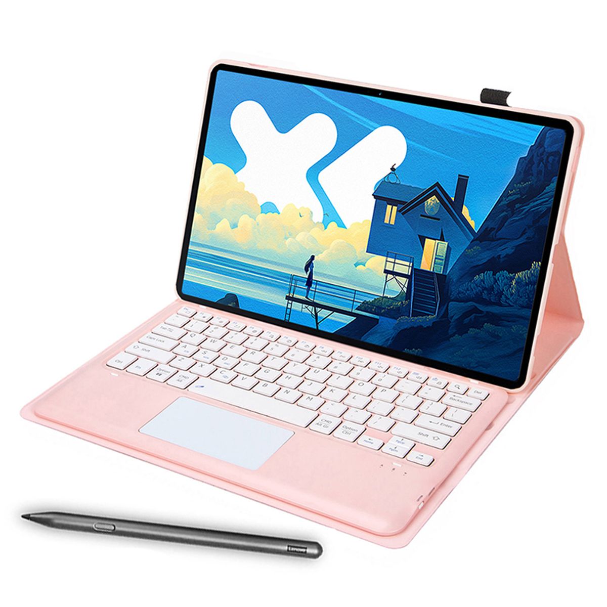LENOVO - Tablet Xiaoxin Pad Pro 2025 8+256 12.7 WIFI-Gris+Teclado Rosado+Lápiz táctil Lenovo